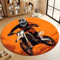 Dirt Bike Adventure Rug for Thrill Enthusiasts round carpet for home sofa bedroom, gift Diameter 60cm