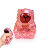 Capybara Glitter Bear Squishy Fidget Toy Vibrant Multi-Colored Sensory Stress Balls For Anxiety EasingSquishy Ball Fidget Toy For Kids Adult