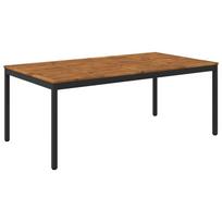 Sodo vakarienės stalas Natūrali ir juoda 196 x 100,5 x 75 cm