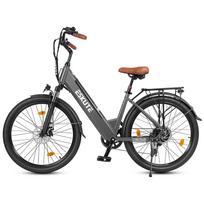 Elektrinis dviratis ESKUTE 250W Variklis 36V 13AH Miesto Komutuotojas Elektrinis Dviratis Didžiausias Greitis 25Km/h 7 Greičiai Keliamoji Galia 120Kg 26  Padanga C100 Plus No Accelerator pilka