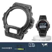 Retro raižytas rėmelis ir dirželis Casio G-Shock DW6900 DW-6903 laikrodžiams, metalinis laikrodžio korpuso rėmelis, 316 nerūdijančio plieno dirželis 0mm