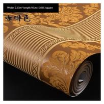 9.5M European-Style Non-Woven Wallpaper Bedroom Living Room Home Decoration 3D Luxury TV Background Wall Simple Wall Stickers 0.53mx9.5m