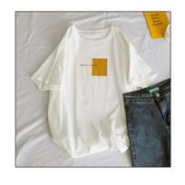 Korean Version Relaxed Fit Crew Neck Printed Top Summer Updated Thin Large Size Short-sleeved T-shirt Women M balta