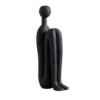 Abstract Stickman Figurine Modern Man Resin Statue Sculpture Minimalist Sitting Home Office Desktop Decoration C black