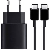 25W Type-C Charger + Type-C Cable for Samsung A15 A16 A17 A22 A36 A37 A53 A55 A56 A57 - Black juoda