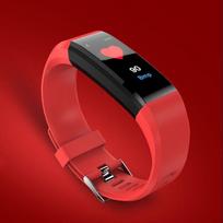 115plus Bluetooth 4.0 Išmanioji sportinė apyrankė Išmanusis laikrodis skirtas iOS Android Sporto fitneso sekiklis Vaikams Jutiklinė riešo apyrankė Laikrodis raudona