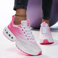 New Women Running Shoes Fashion Casual Sports Shock Absorb Trainers Breathable Knit Sneakers Tenis Womens 36 rožinė