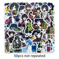 Giyu Tomioka Demon Slayer Water Hashira Stickers 50 Pcs Waterproof Anime Decals For Phone Laptop Journal Stationery Anime Lovers