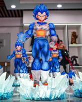 Jt Studio Dragon Ball Z Super Blue Vegeta Double-Headed Foundation Emit Light Statue Action Figure Model Toy Collectible Figurine Present