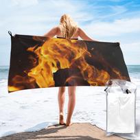 Burning Fire With Sparks Beach Towel Soft Microfiber Quick Dry Absorbent Quick Towels For Bath W30*H60(CM)