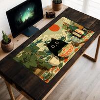 Vintage Desk Mat Black Cat Desk Pad Cute Anime Mousepad Laptop Mat pad for Computer Mouse Office Accessories 900x400 Mouse Mat 350X600X2MM