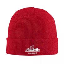 New Hamburg City Skyline Extended Version White Warm Knitted Cap Hip Hop Bonnet Hat Autumn Winter Outdoor Beanies Hats Fo
