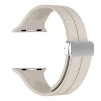 Silicone Strap For Apple watch 11 Band 46mm 45mm 44mm 41mm 49mm 42mm Magnetic Bracelet correa iWatch Series 9 8 10 7 SE 6 Ultra 38 40 41 S10-42mm white