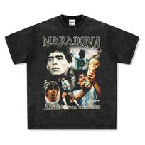 Loose T-Shirt Men'S Fried Maradona Printed Trendy Brand Short-Sleeved Football Short-Sleeved T-Shirt Men'S Summer Pure Cotton S
