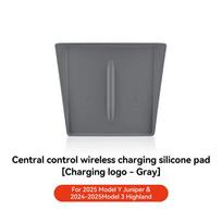YZ For Tesla Highland Model 3 Y Juniper 2025-2026 Silicone Anti-skid Pad Car Phone Wireless Charging Pad Car Accessories
