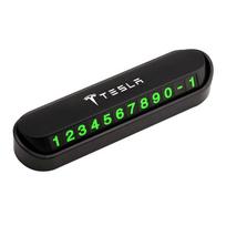Car Temporary Parking Card Auto Emblem Phone Number Card Plate Sticker For Tesla Model Y Model 3 Model S Model X Roadster SpaceX