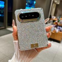 For Huawei Pura X Max Case Fashion Plating glitter PU Hinge diamond pattern Protective Back Cover Case For Pura X Max Shell Huawei Pura X Max sidabras