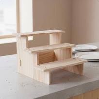 Wood Display Stand MultiFunctional Figurine Collection Shelf Tiered Design Wooden Riser for 20CM 3 Tiers