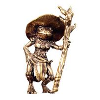 Yousheng 1/2/3Pcs Brass Frog Witch Figurine Vintage Brass Frog Ornament Fantasy Witch Decoration Whimsical Home Accents 1pc