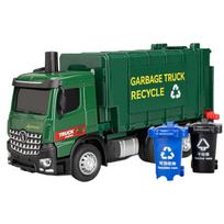 1/32 Pneumatinio valdymo šiukšliavežio automobilio modelis Metaliniai liejiniai Miesto šiukšlių rūšiavimo sanitariniai transporto priemonės Automobilio modelis Vaikams Žaislai Dovanos žalia