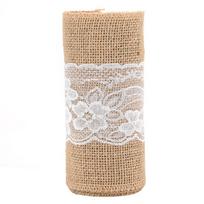 DIY Lace Burlap Ribbon Hessian Jute Belt Strap Wedding Cloth Decoration 2.7m white