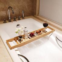 Bamboo Extension Antiskid Bathroom Multi Function Bathtub Shelf Toilet Spa Shelf