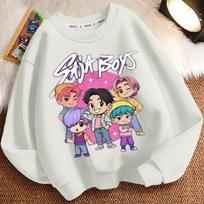 Children's Fashion KPOP Witch Hunt Group Hoodies for Autumn and Winter, Loose Long-sleeved Hoodies for Boys and Girls 110