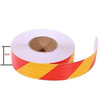 5cm/10cm/15cm/20cm*5M Raudonos Geltonos Įstrižinės Atspindinčios Juostos Vandeniui Atsparūs Lipnios Juostelės Pavojus Atšvaitas Įspėjimo Matomumo Lipdukai