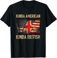 Kinda American Kinda British Dual Citizenship US UK Flag T-Shirt Unisex T-Shirt XL