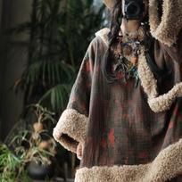 Retro Artistic Women's Lambswool Cotton Jacket - High-End Winter Outerwear 2231 Floating Snow One Size