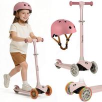 Triratis paspirtukas Lionelo Jessy Pink Rose + šalmas Lionelo Helmet Pink Rose