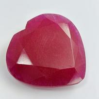 Natural Red Ruby Certified Heart Cut 190 Ct Burmese Gemstone For Ruby Lover's 54.7 mm approx. raudona