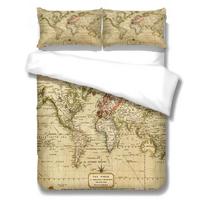 Antique Map Bedspread Cover Kit King Size Queen Dimension Full Size Full Twin Size Single Size Size Bed Linen Kit 135*200cm