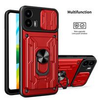 Card slot Camera protect case for Moto G35 G15 G73 E13 G72 G53 G23 G13 G32 G22 G60 G30 G10 Armor Hybrid Ring Cover For Moto 86 red