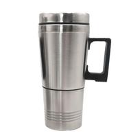 Car Heating Cup Large Capacity Leakage Proof Safe Stainless Steel Electric Car Insulated Mug for Truck Vehicle 24V for