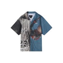 Air Jordan Printing Colorblock Wide Version Embroidered lapel Short Sleeve Shirt Black Men's DM1397-010 S