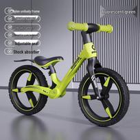 Amortizuojantis balansinis dviratukas vaikams nuo 2 iki 8 metų, be pedalų, dviratė riedlentė 12-inch sidabro žalia spalva