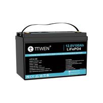 12.8V 100Ah LiFePO4 Deep Cycle Battery, Built-in BMS 4000+ Cycles Replacement For Lead Acid Battery For RV Solar Camping Emergency Power juoda