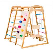 Vidaus žaidimų aikštelė 9-in-1 Montessori laipiojimo žaidimų rinkinys 147x120x143 cm Spalvotas medis
