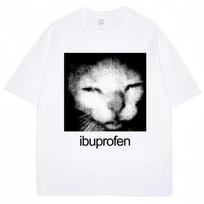 Vintage Funny Ibuprofen Cat Meme Graphic T Shirt Men Women Humor Fashion T Shirts Casual Streetwear T-shirts S black