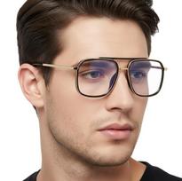 Pilkuokliai Su Mėlynos Šviesos Filtru, Unisex Aviatoriaus Stiliaus Rėmeliai 25120, Juodo-Aukso Spalvos.