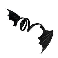 Gothic Punk Chokers Bat Wing Necklace for Women with Adjustable Chain Length Sturdy PU Leather Materials Designs 1 juoda