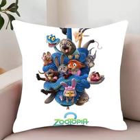MINISO Animacinis Z-Zootopia 2 Pagalvės užvalkalas Dekoras Apsauginiai užvalkalai Patogus minkštas Sofai Svetainei Namų biurui 12x12Inch beige