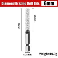 Granite Diamond Drill Bit 6/8/10/12mm Brazing Hole Opener Hand Tool  for Drilling and Grinding 6mm