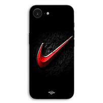 Coque Pour iPhone 17e Nike logo rouge fond noir Maniacase juoda