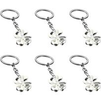 Pack Of 6 Vintage Bronze Four Leaf Clovers Keychains Zinc Alloy Lucky Charm Gifts For Birthdays Graduation