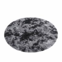 Apvalus kaklaraištinio rašto kilimas, tamsiai pilkas, minkštas, 1 vnt., 24*24in/60*60cm