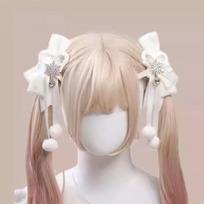 Ballet Style Blue Bow Hair Clip - Cute Ponytail Streamer Accessory