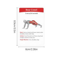 Workout Cards Deck 36 Pieces High-Definition Portable Cards Training Exercises Guide for Women Men Beginners Home Gym Outdoor raudona