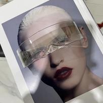 Futuristic Narrow Cyclops Visor Goggles Laser Eyeglasses UV Protection 400 Personality Mirrored Lens Costume Eyeglasses Eyeglasses Men Glasses